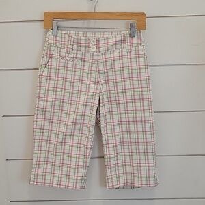 GORDON COOPER GOLF size 2 pink green and white long golf shorts
